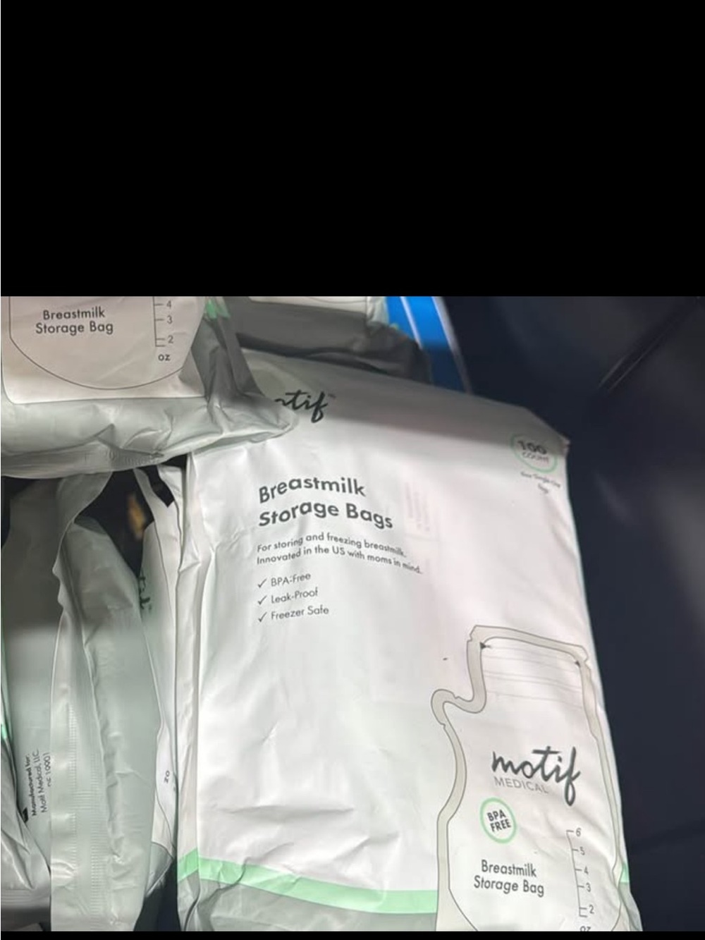 6 x 100 motif Breastmilk Storage Bags
